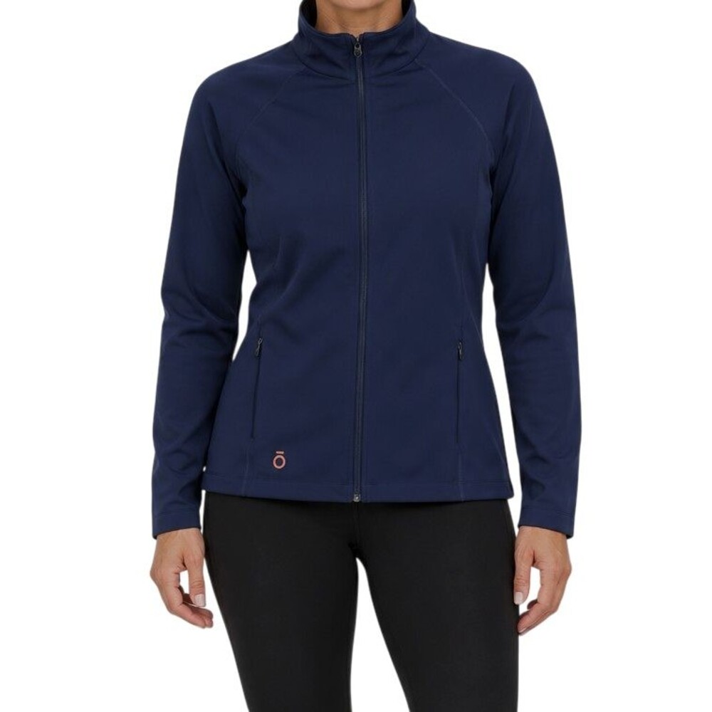 doTERRE Logo Full-Zip Athletic Jacket Womens Small Navy Blue Thin Lightweight
